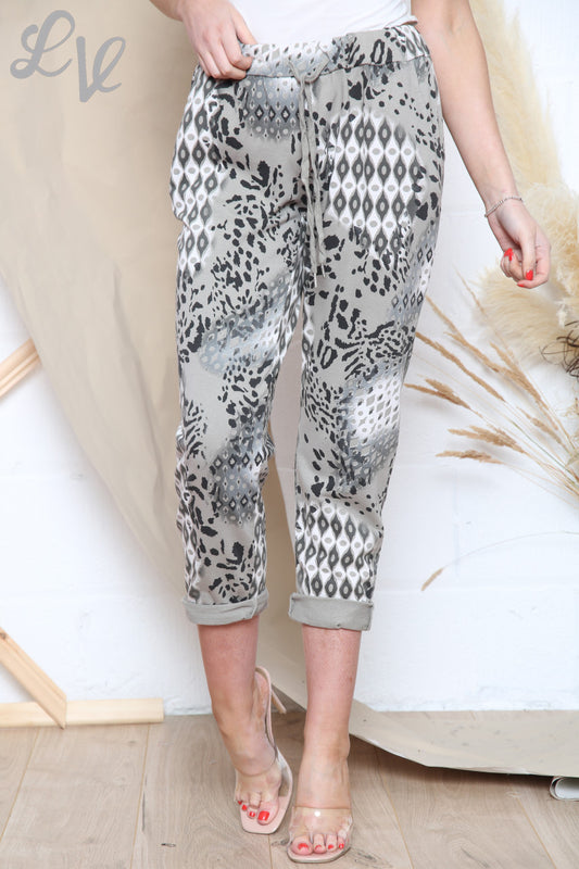 Dames Joggingbroek met Gemengde Print Grijs Prijs WAS €10,99 NU €5,99