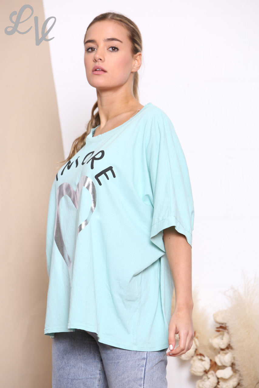 Dames Amore Folie Hart Top Mint