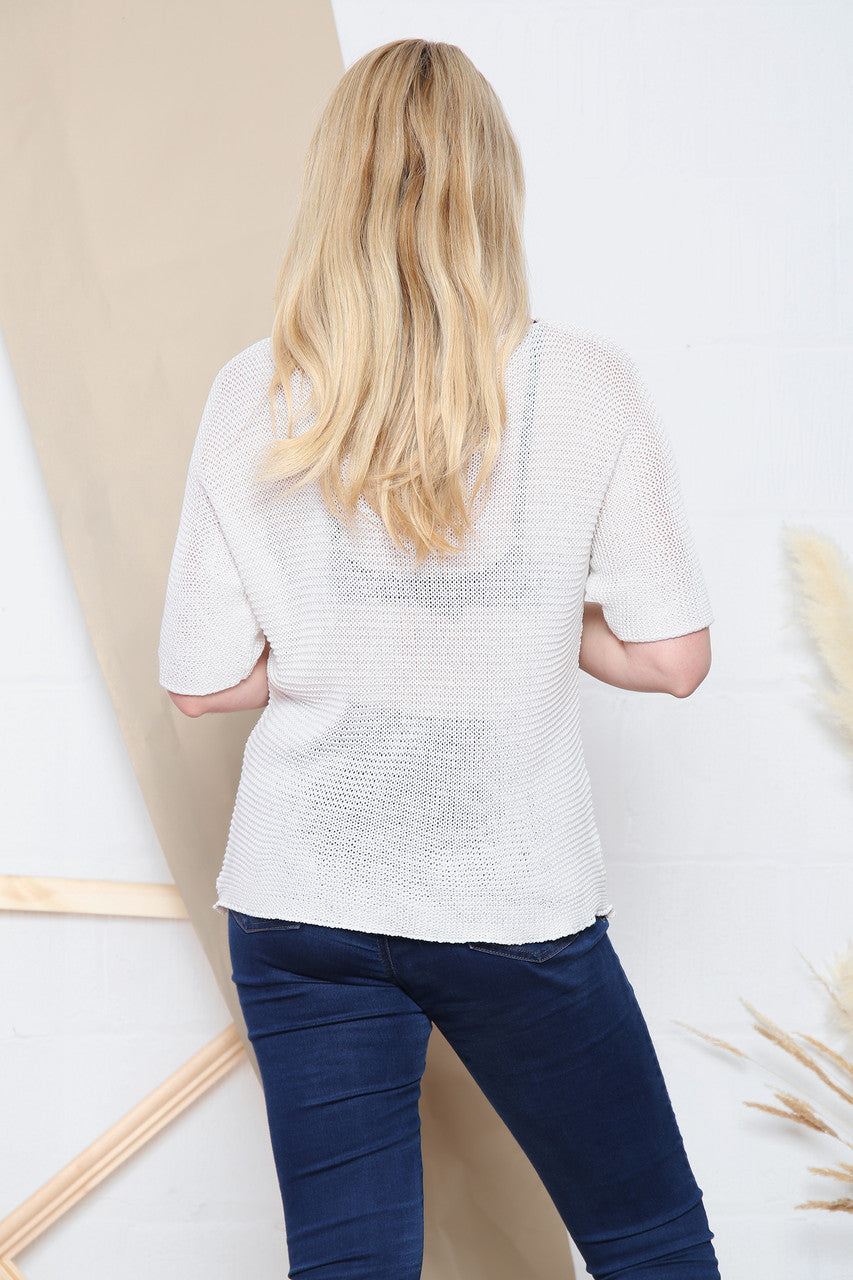 Ladies Ladies Knitted Sloppy Top White Unit Price WAS £12.99 NOW £5.99