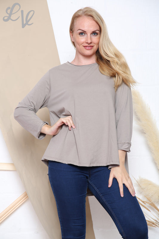 Ladies Plain Swing Top Taupe Unit Price £7.99