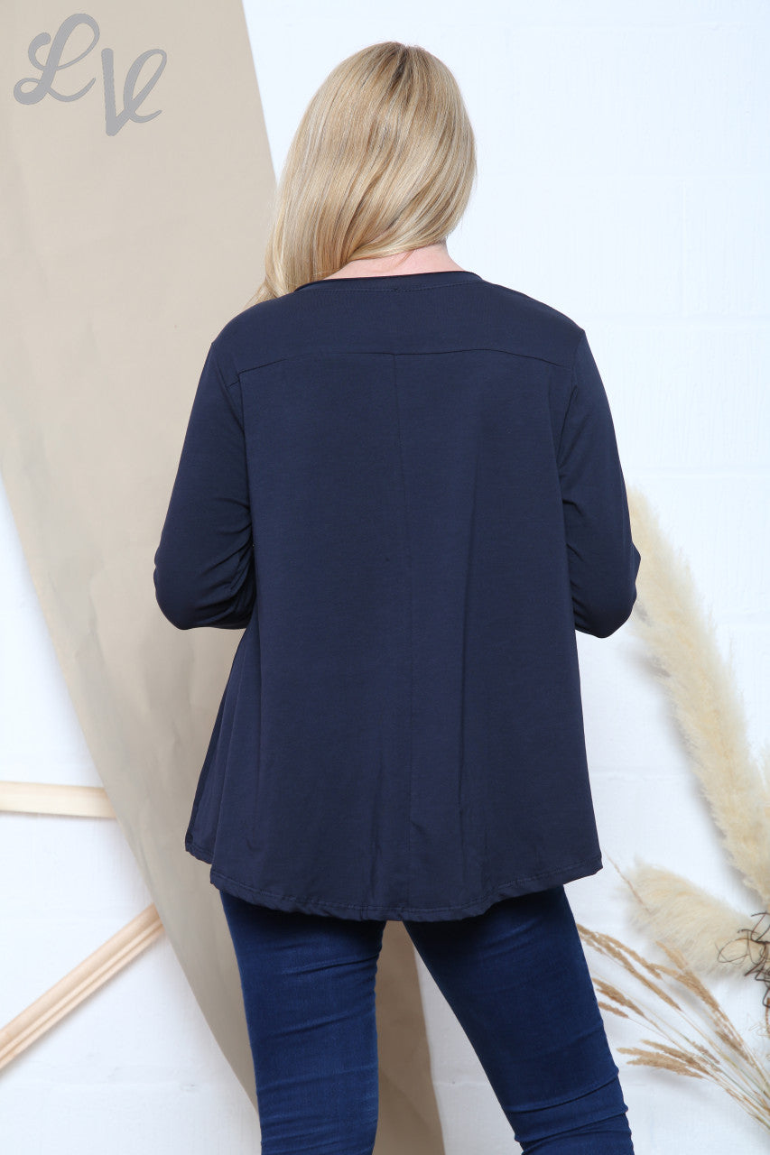 Ladies Plain Swing Top Navy Unit Price £9.99