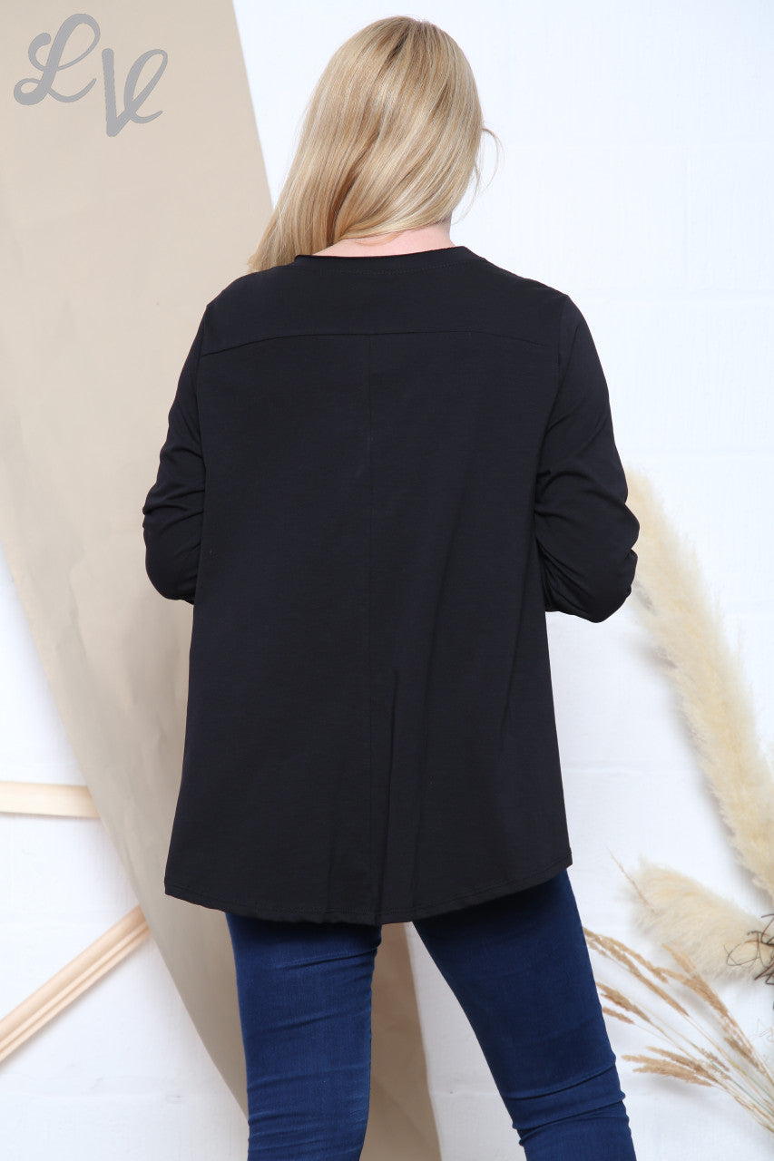 Ladies Plain Swing Top Black Unit Price £7.99