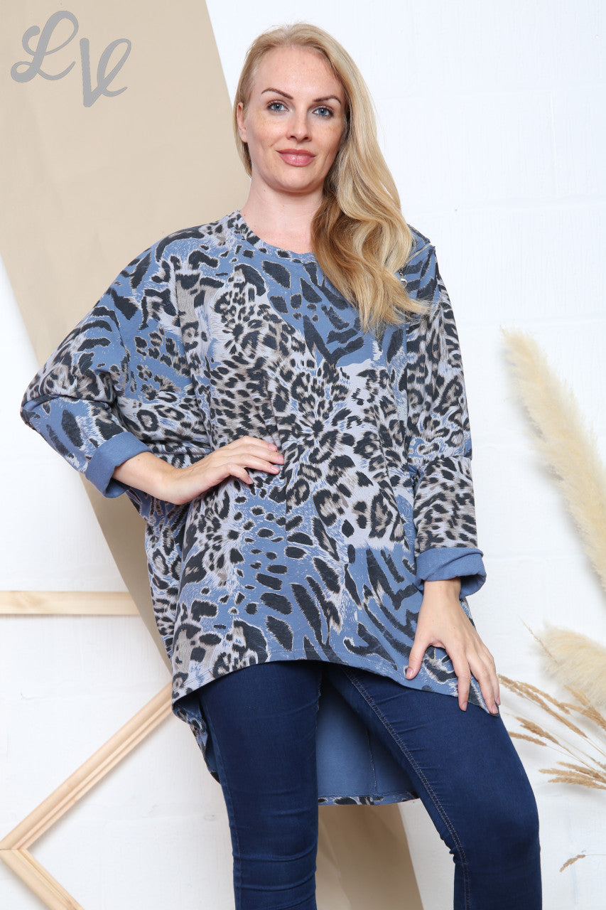 Dames Tuniek Top met Dierenprint Mix Denim Stukprijs €13,99