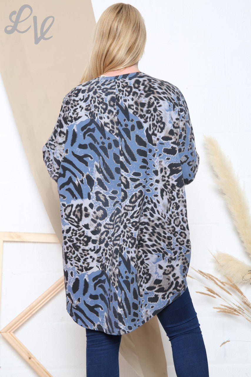 Dames Tuniek Top met Dierenprint Mix Denim Stukprijs €13,99