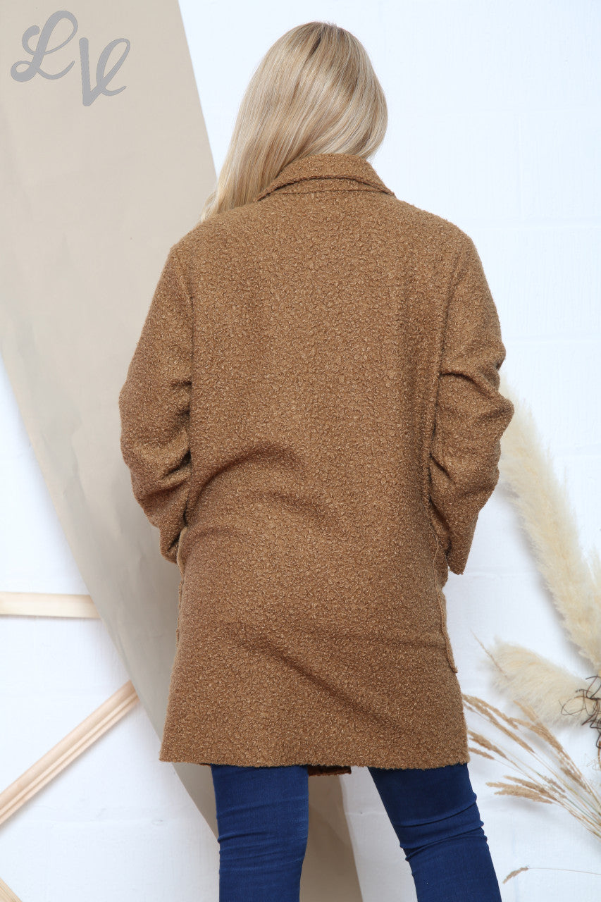 Ladies Teddy Bear Wool Blend Jacket Tan Unit Price £16.99