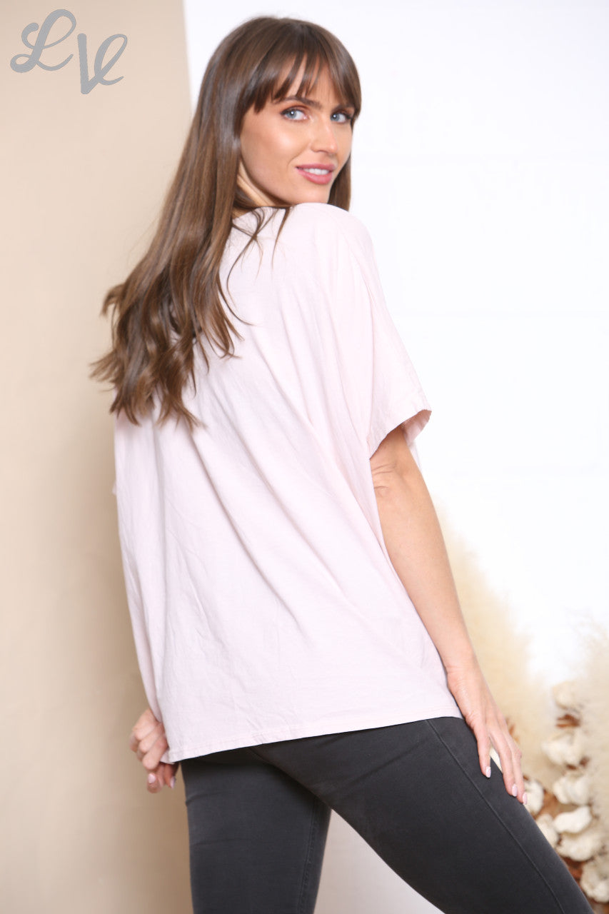 Dames LOVE Lettering Top Dusty Pink