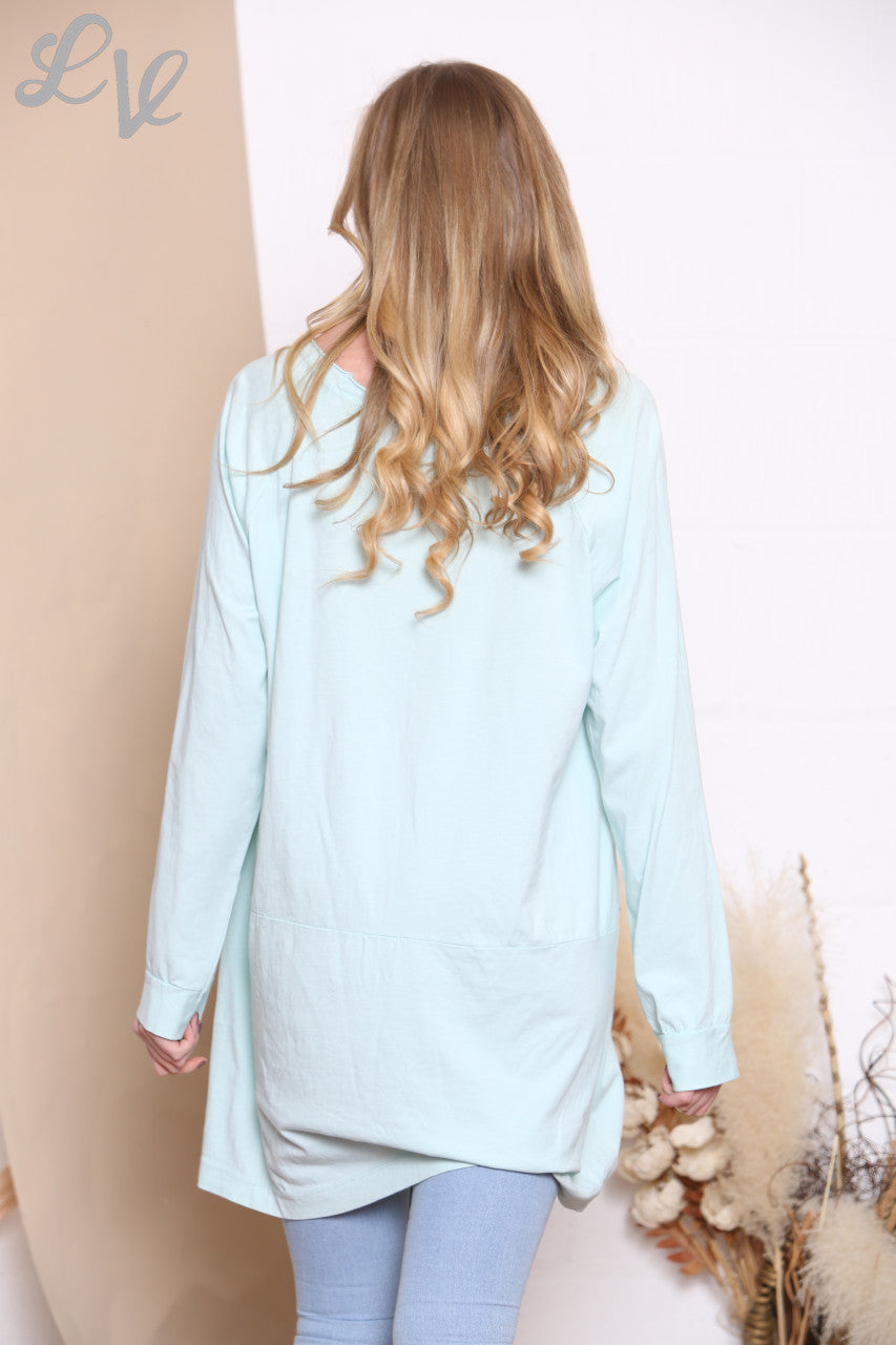 Dames pailletten tuniektop mint