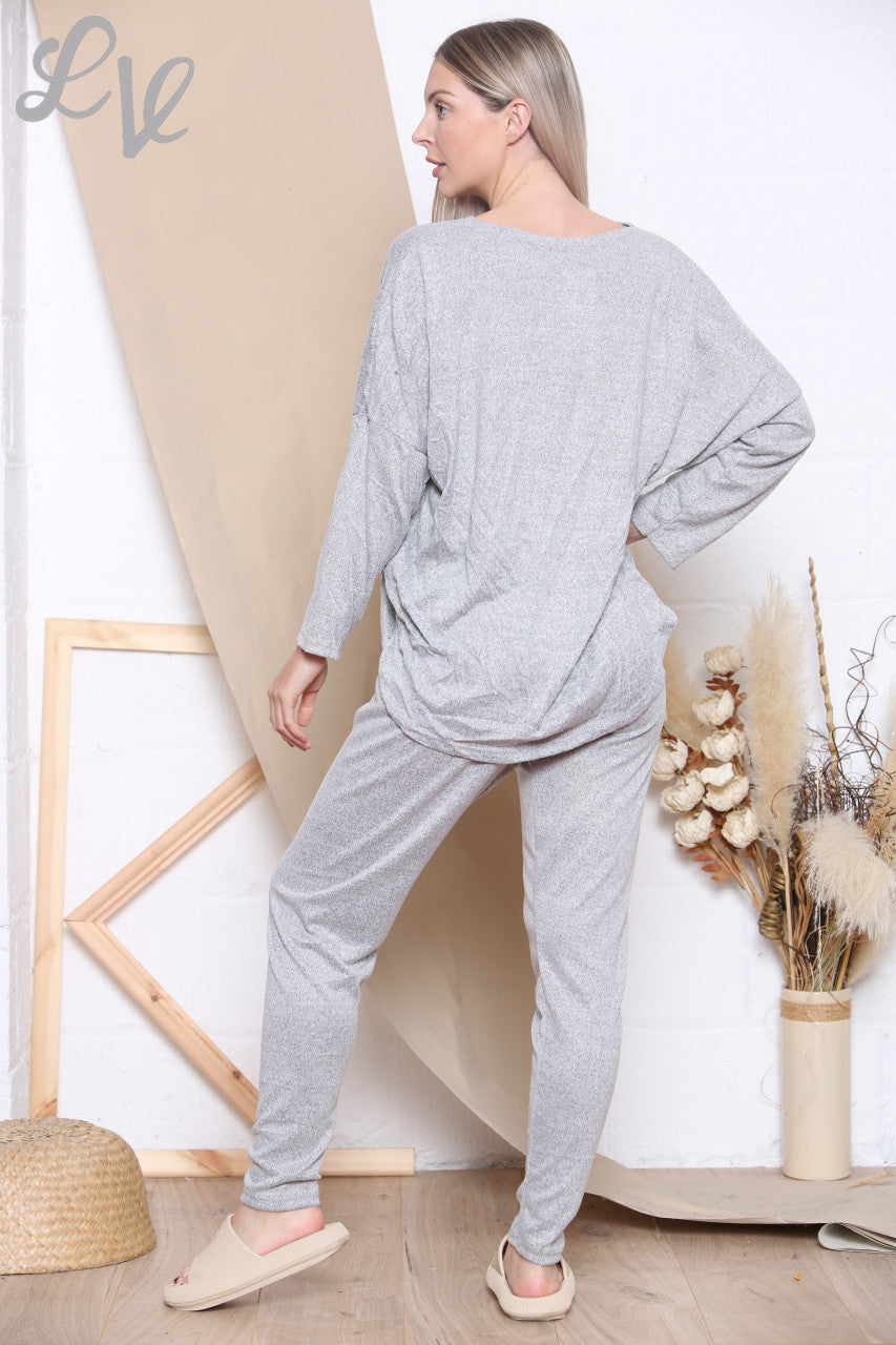 Ladies Chill Out Loungewear Set Grey Unit Price WAS £16.99 NOW £8.99