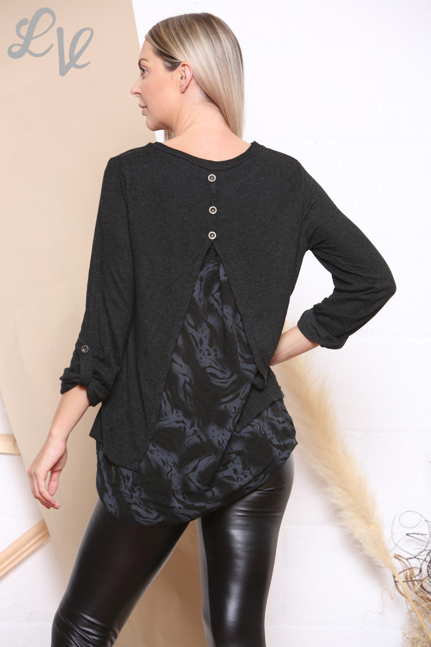 Ladies Leopard Print Under-layer Top Black - Unit Price WAS £12.99 NOW £5.99