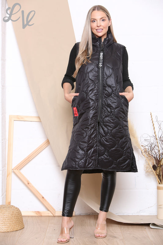Dames Gewatteerd Gilet met Ritssluiting Zwart Stukprijs € 16,99