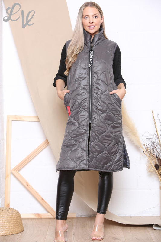 Dames Gewatteerd Gilet Met Ritssluiting Grijs Stukprijs € 16,99