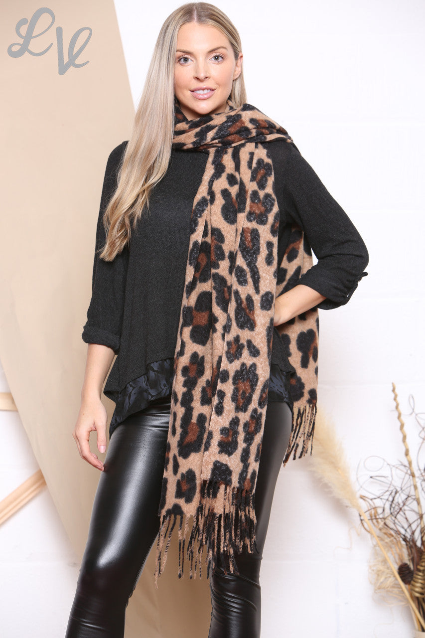 Dames Sjaal met Luipaardprint Tan Stukprijs €8,99