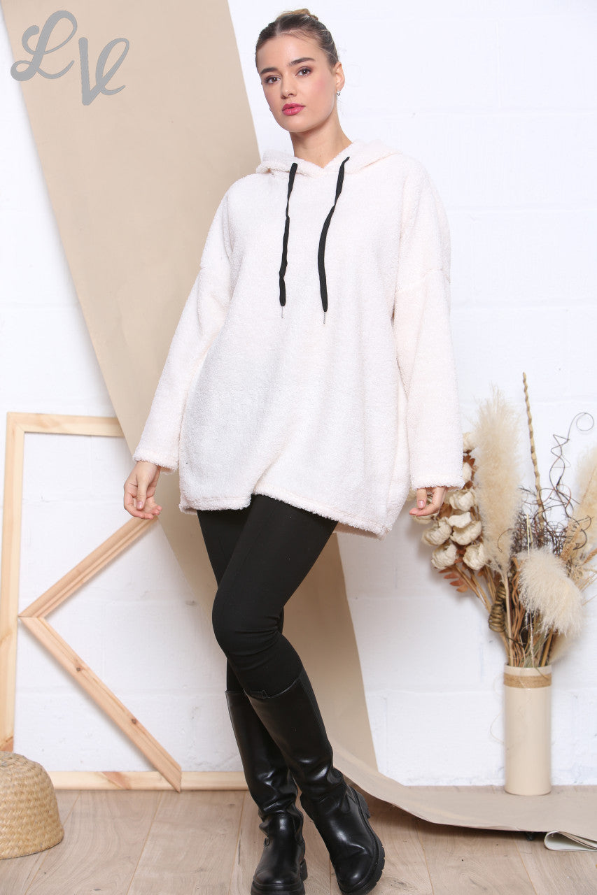 Dames Teddy Hoodie Wit Prijs WAS €12,99 NU €8,99