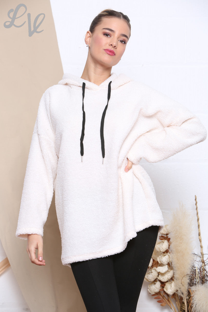 Dames Teddy Hoodie Wit Prijs WAS €12,99 NU €8,99