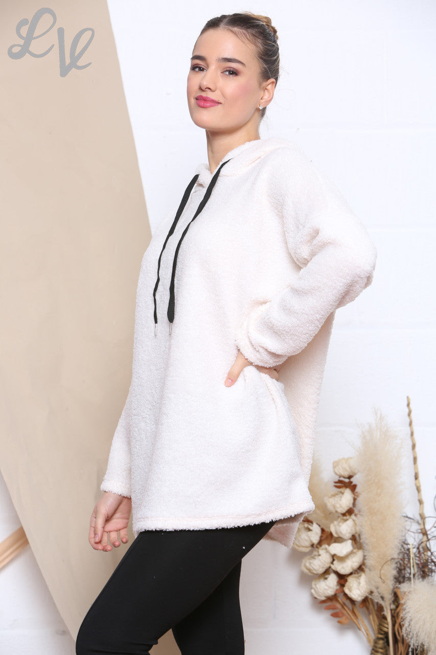 Dames Teddy Hoodie Wit Prijs WAS €12,99 NU €8,99