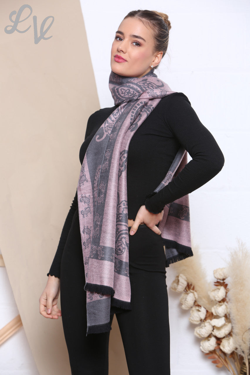 Dames Sjaal met Paisleyprint Grijs Stukprijs WAS € 8,99 NU € 4,99