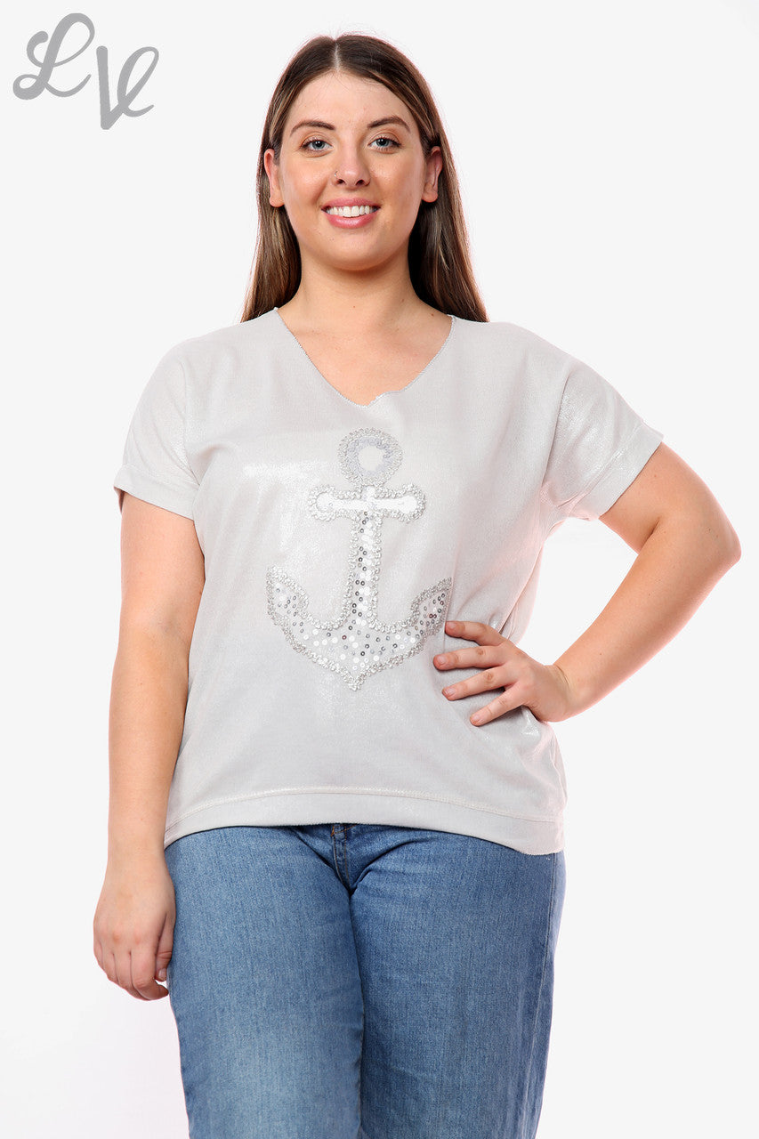 Dames Shimmer Anker Top Steen Prijs WAS £9,99 NU £5,99