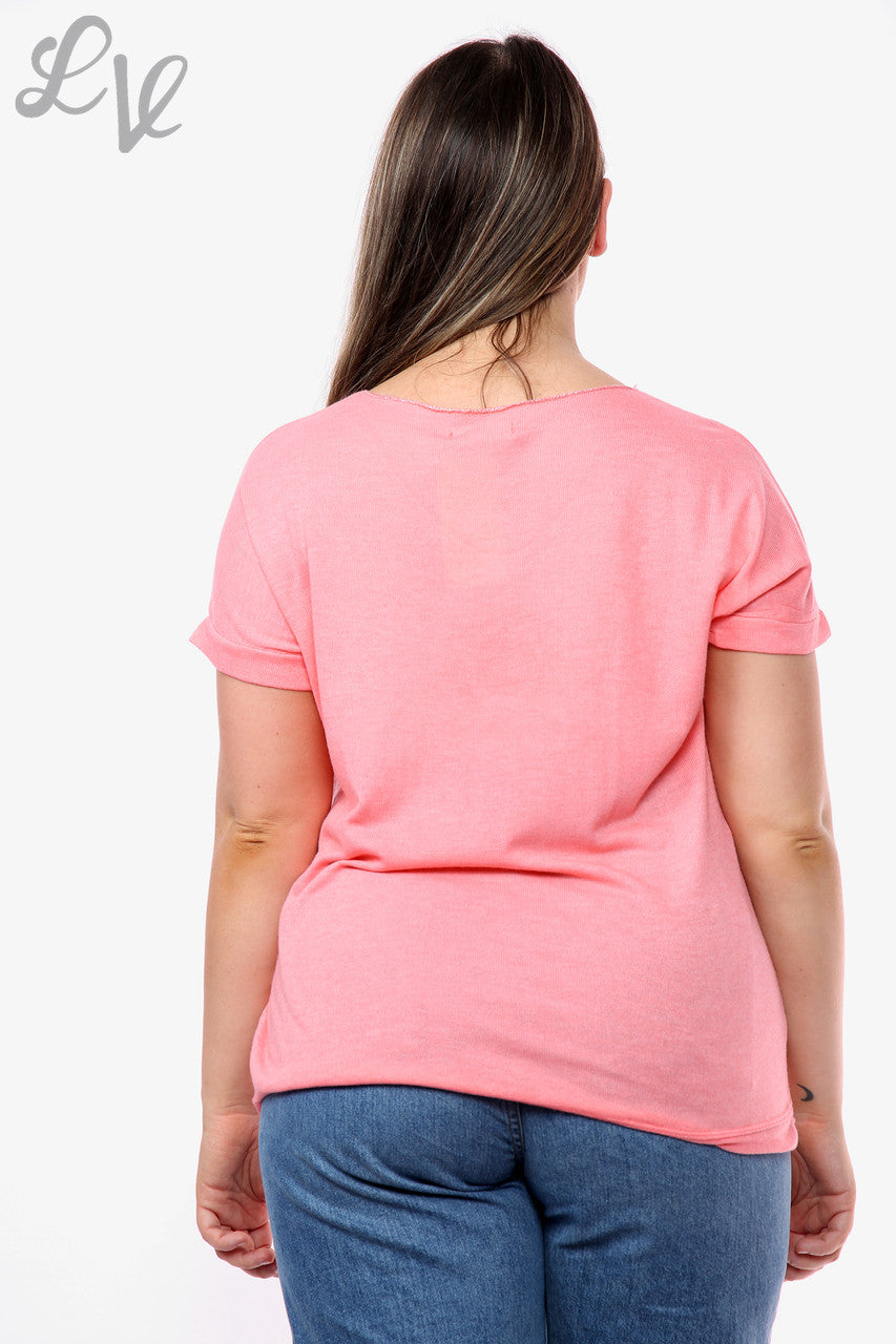 Ladies Shimmer Anchor Top Coral Unit Price WAS £9.99 NOW £5.99