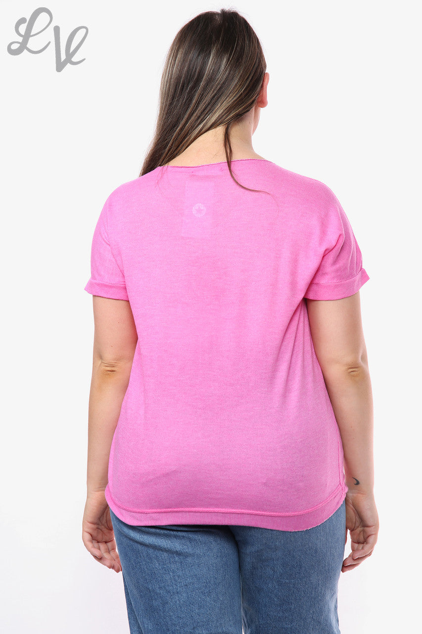 Ladies Shimmer Anchor Top Cerise Unit Price WAS £9.99 NOW £5.99