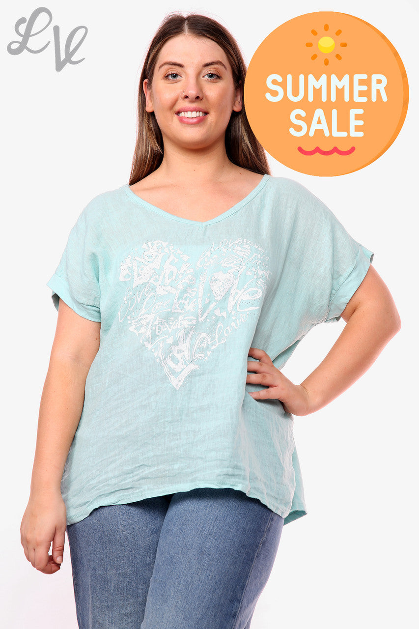 Dames Hart Graffiti Top Mint Prijs per eenheid WAS €10,99 NU €7,99