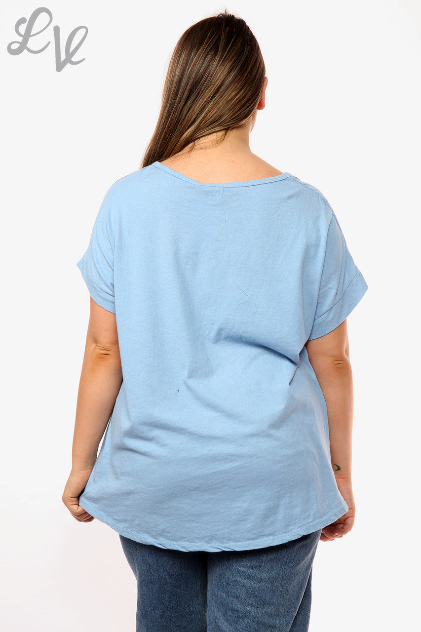 Ladies Heart Graffiti Top Denim Unit Price WAS £10.99 NOW £7.99