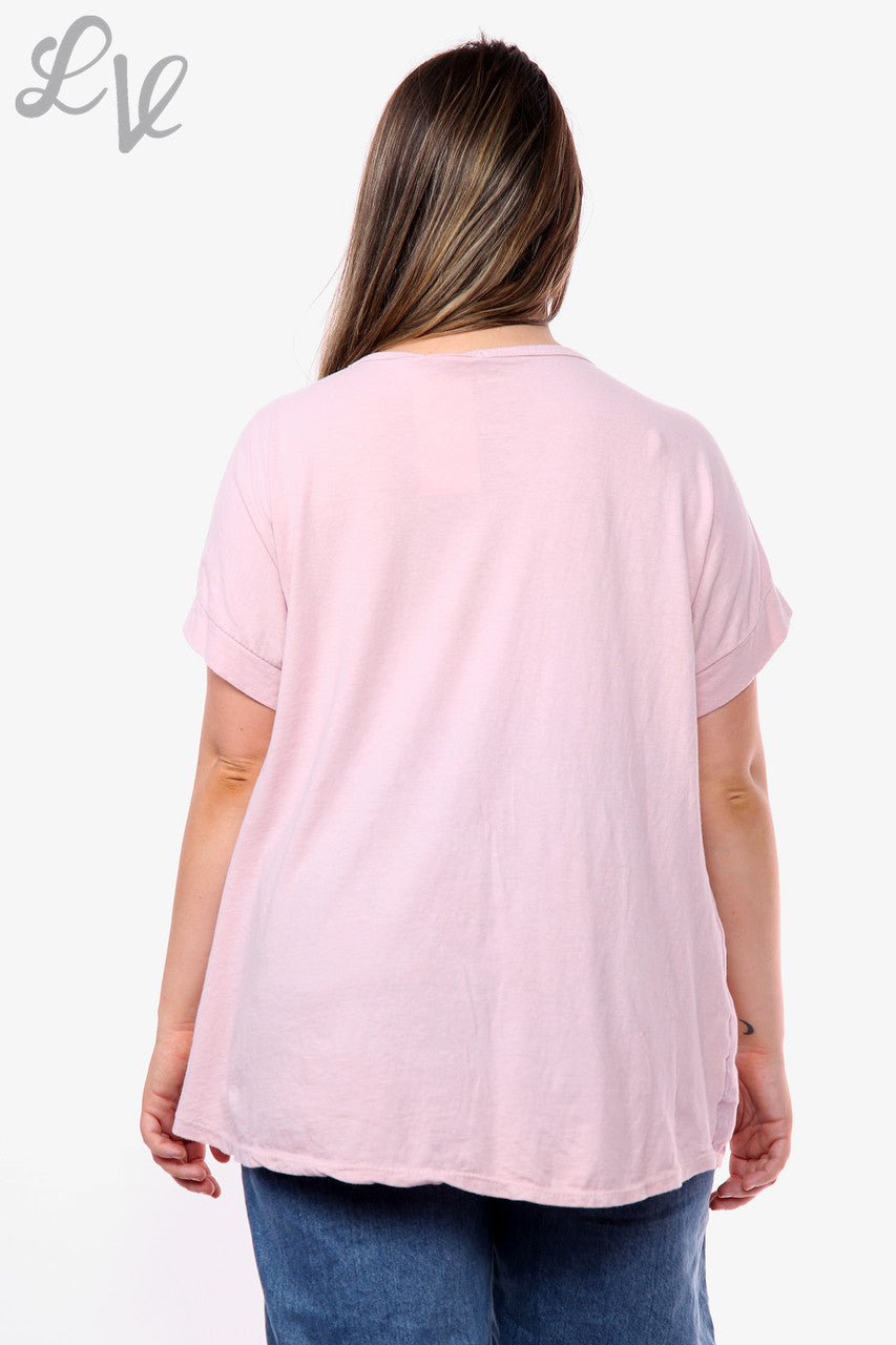 Ladies Heart Graffiti Top Pink Unit Price WAS £10.99 NOW £7.99