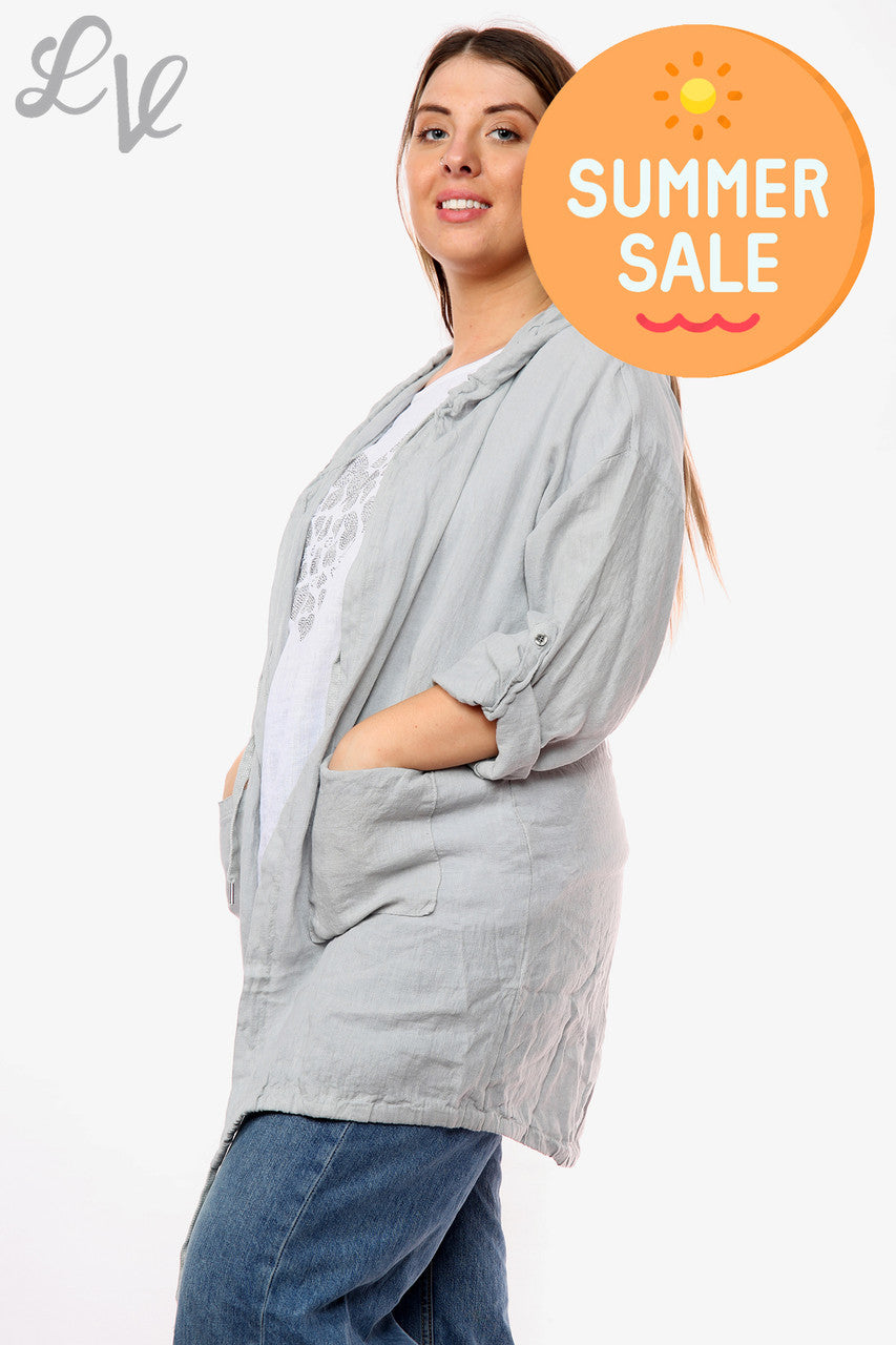 Dames GET WILD Vest met capuchon met foliedetail op de rug Zilver Prijs per stuk WAS £18,99 NU £9,99