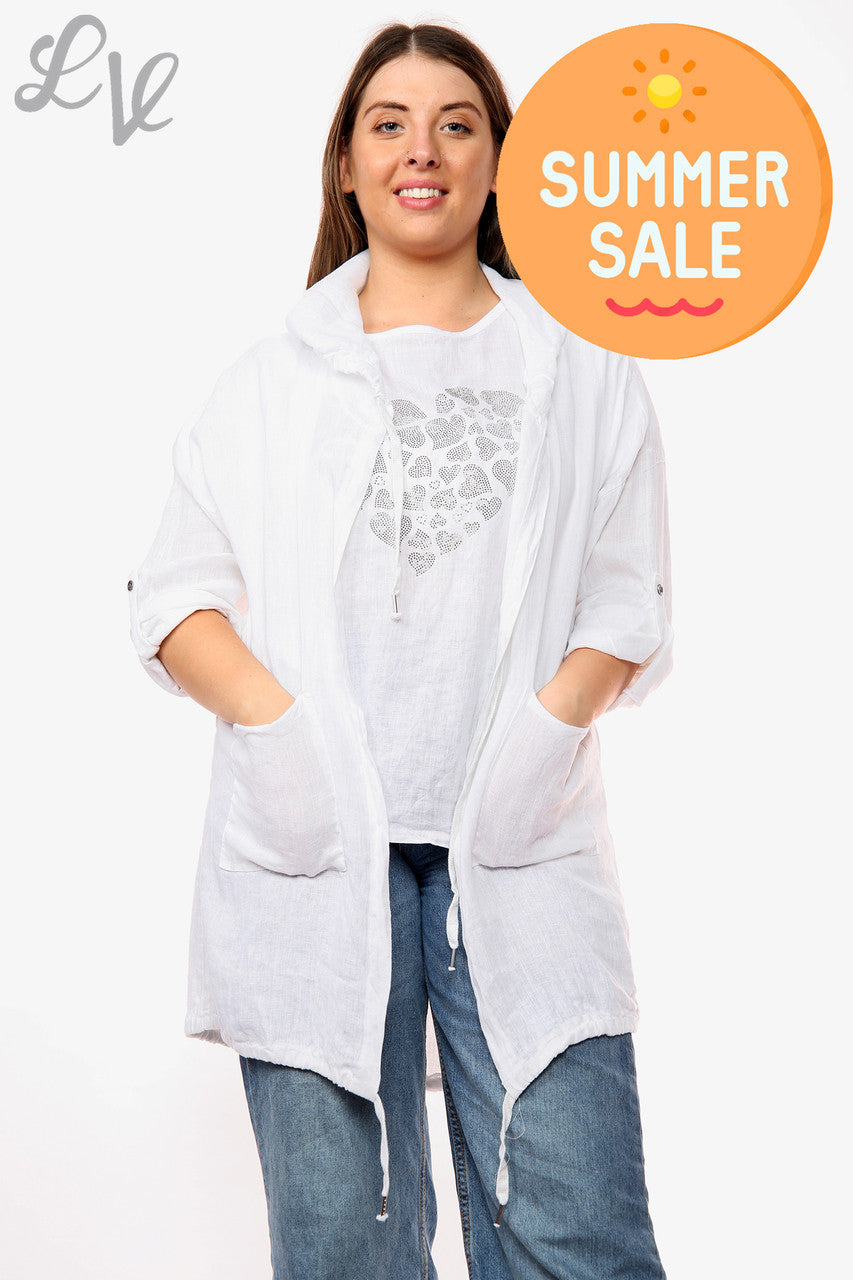 Dames WILD Folie Detail Vest met capuchon wit Eenheidsprijs WAS £18,99 NU £9,99