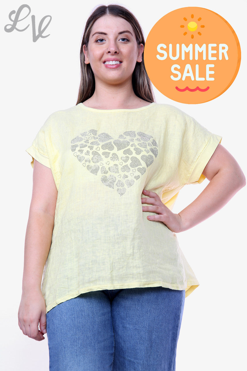 Dames Hart Sequin Top Citroen Stukprijs WAS € 10,99 NU € 7,99