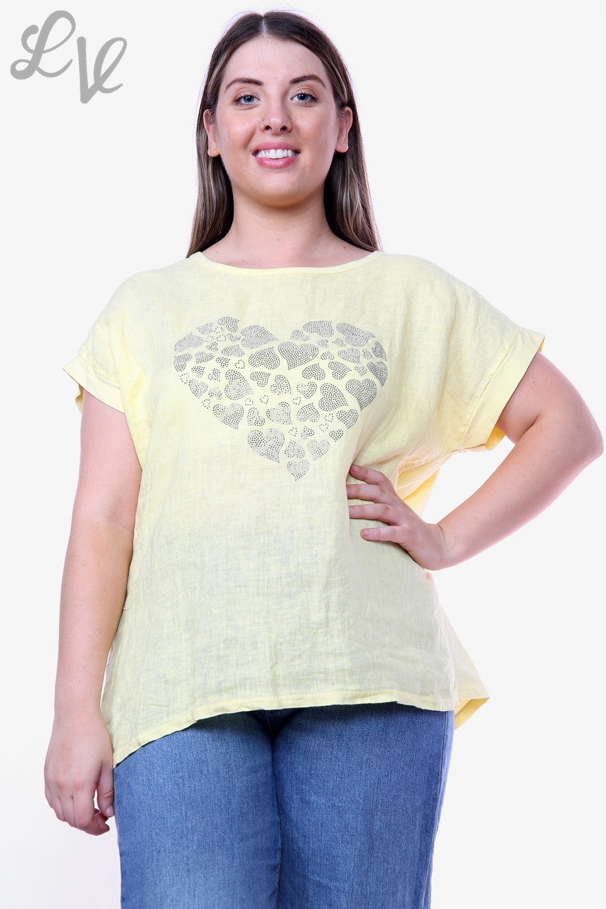Dames Hart Sequin Top Citroen Stukprijs WAS € 10,99 NU € 7,99