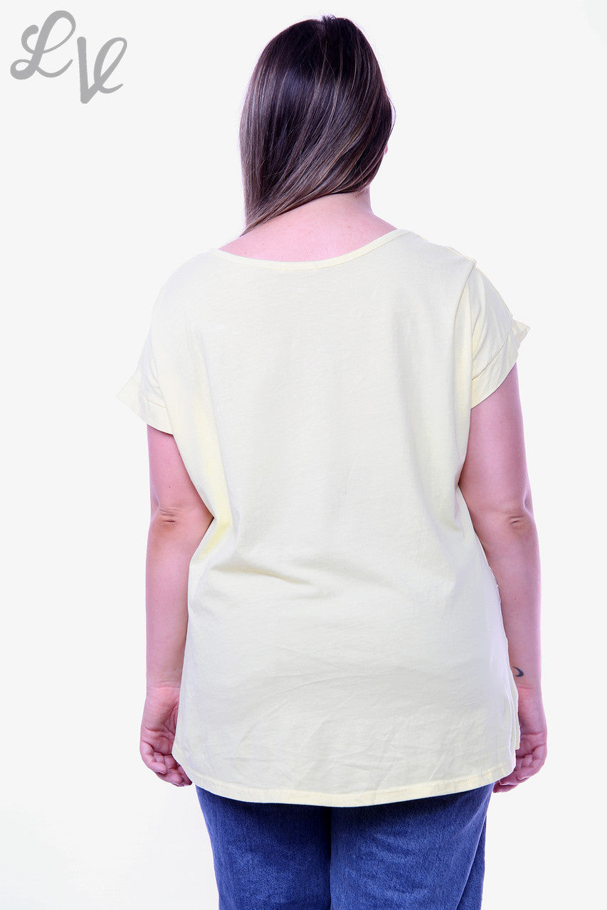 Dames Hart Sequin Top Citroen Stukprijs WAS € 10,99 NU € 7,99