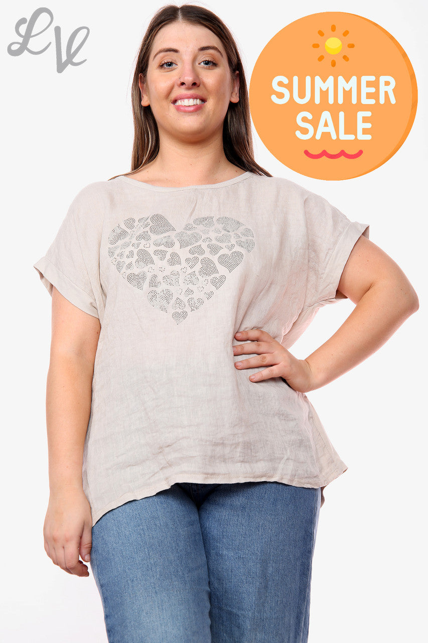 Dames Hartjes Pailletten Top Steenstukprijs WAS €10,99 NU €7,99