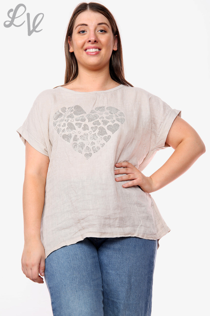 Dames Hartjes Pailletten Top Steenstukprijs WAS €10,99 NU €7,99