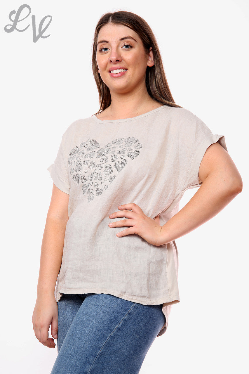 Dames Hartjes Pailletten Top Steenstukprijs WAS €10,99 NU €7,99