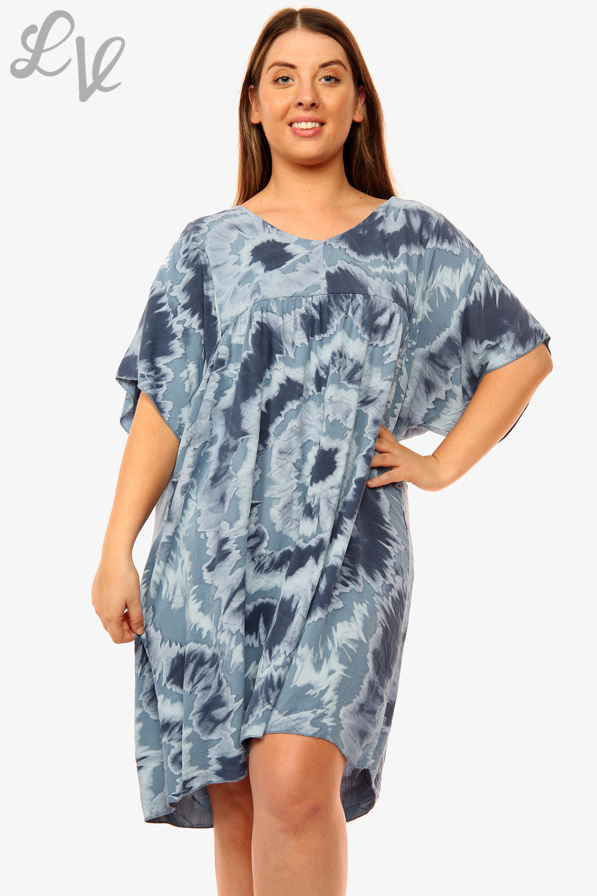 Dames Tie Dye Shiftjurk Denim Stukprijs WAS € 14,99 NU € 6,99