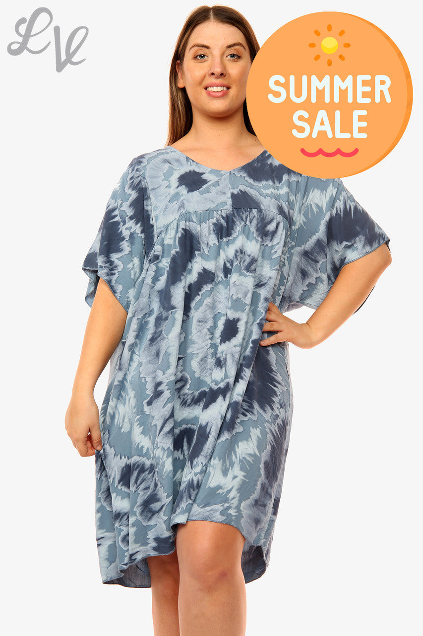 Dames Tie Dye Shiftjurk Denim Stukprijs WAS € 14,99 NU € 6,99