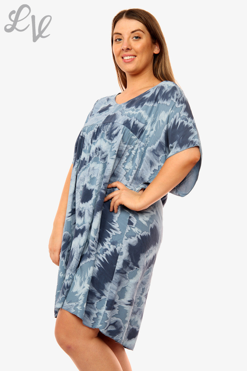 Dames Tie Dye Shiftjurk Denim Stukprijs WAS € 14,99 NU € 6,99
