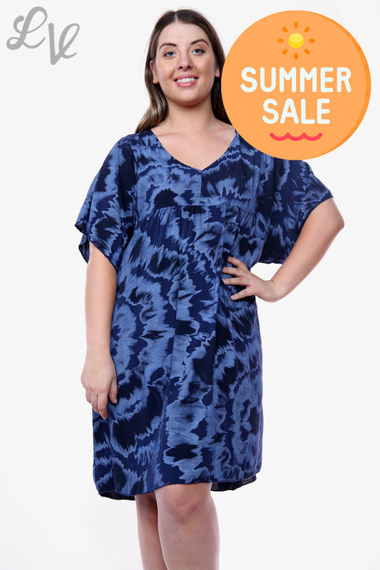 Dames Tie Dye Oversized Jurk Marineprijs WAS €14,99 NU €6,99