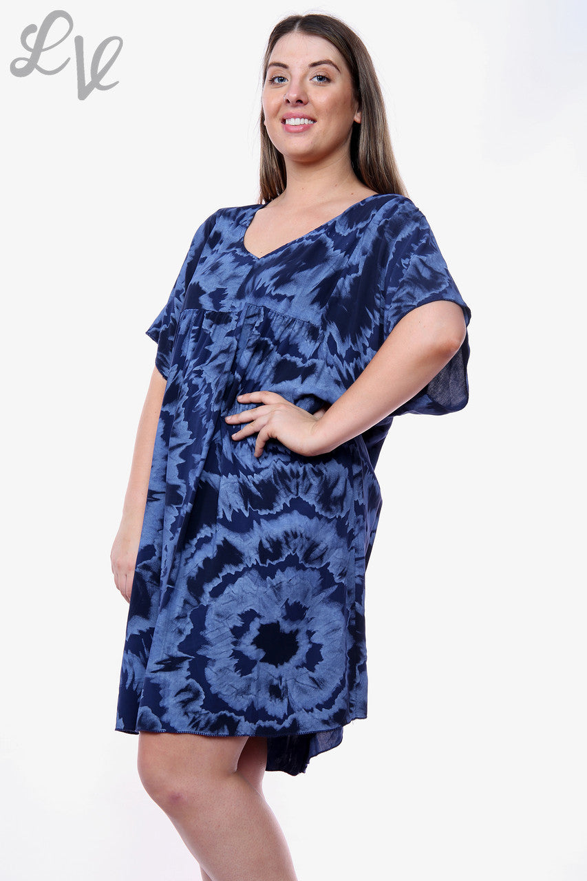 Dames Tie Dye Oversized Jurk Marineprijs WAS €14,99 NU €6,99