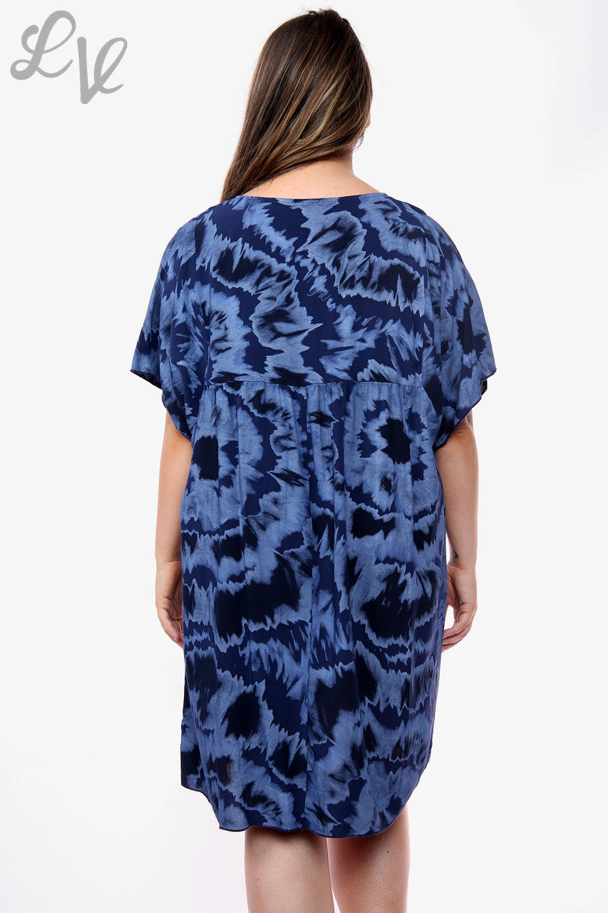 Dames Tie Dye Oversized Jurk Marineprijs WAS €14,99 NU €6,99