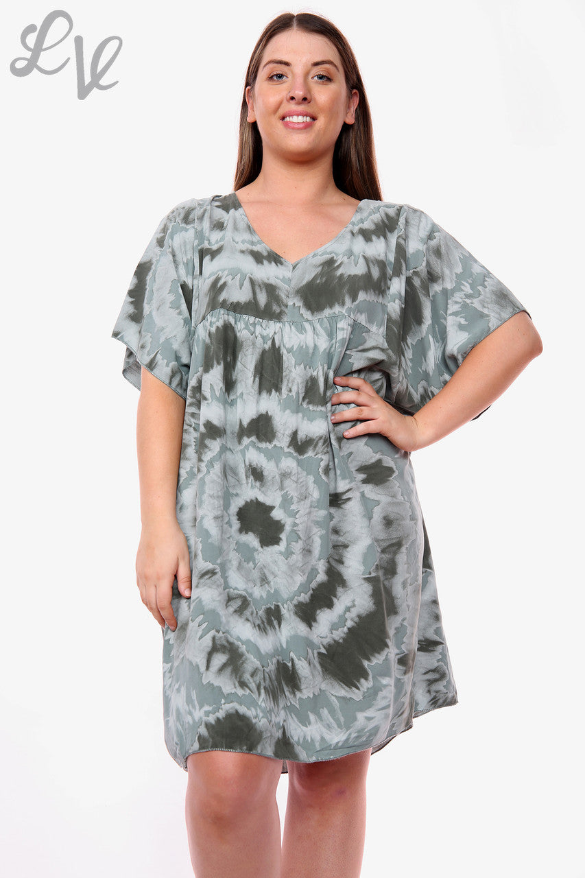 Dames Tie-dye Plooirok Kakikleurige Stukprijs WAS €14,99 NU €6,99