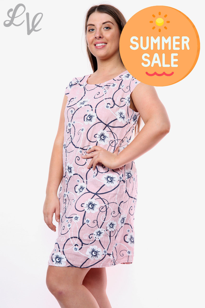 Dames bloemen- & spiraaljurk oudroze per stukprijs WAS €14,99 NU €8,99