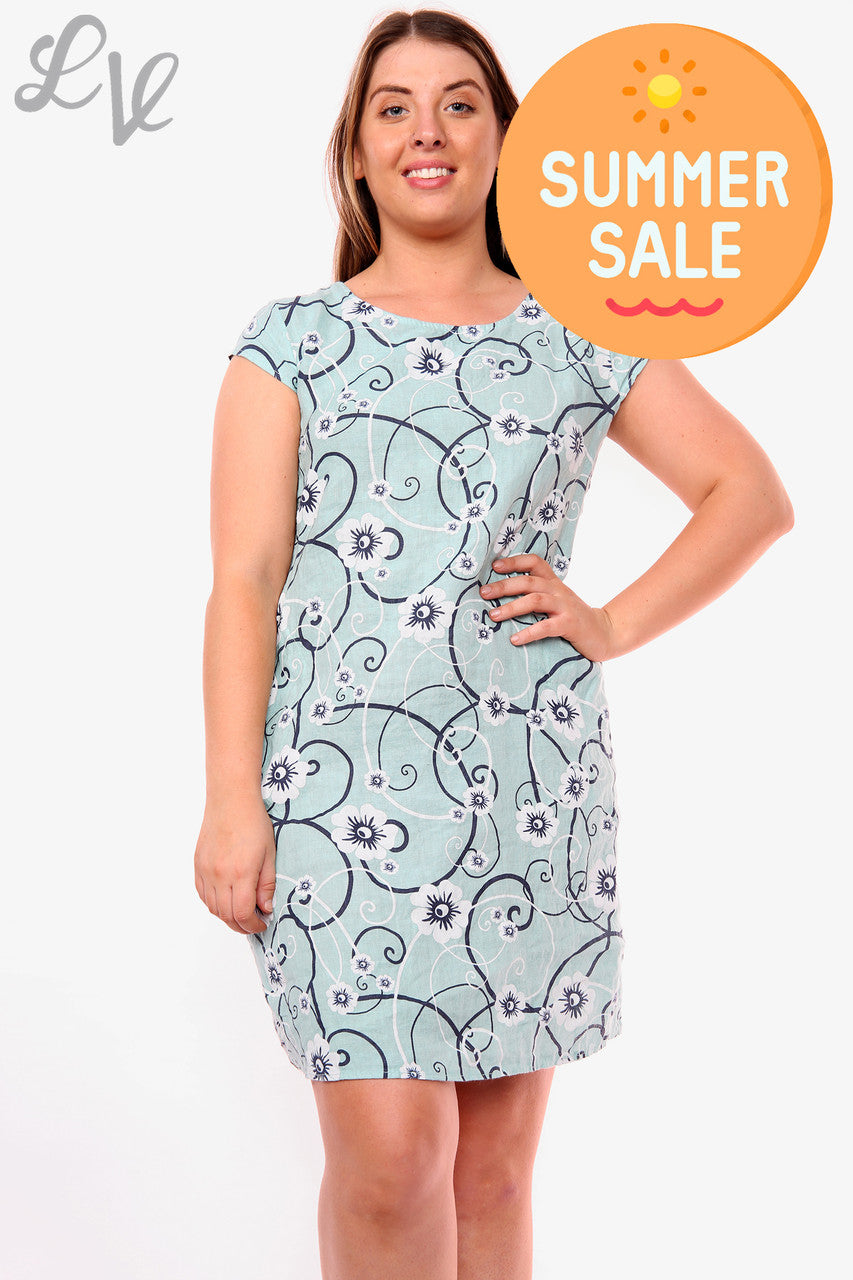 Dames Jurk Bloemen & Krullen Mintstuk Prijs WAS € 14,99 NU € 8,99
