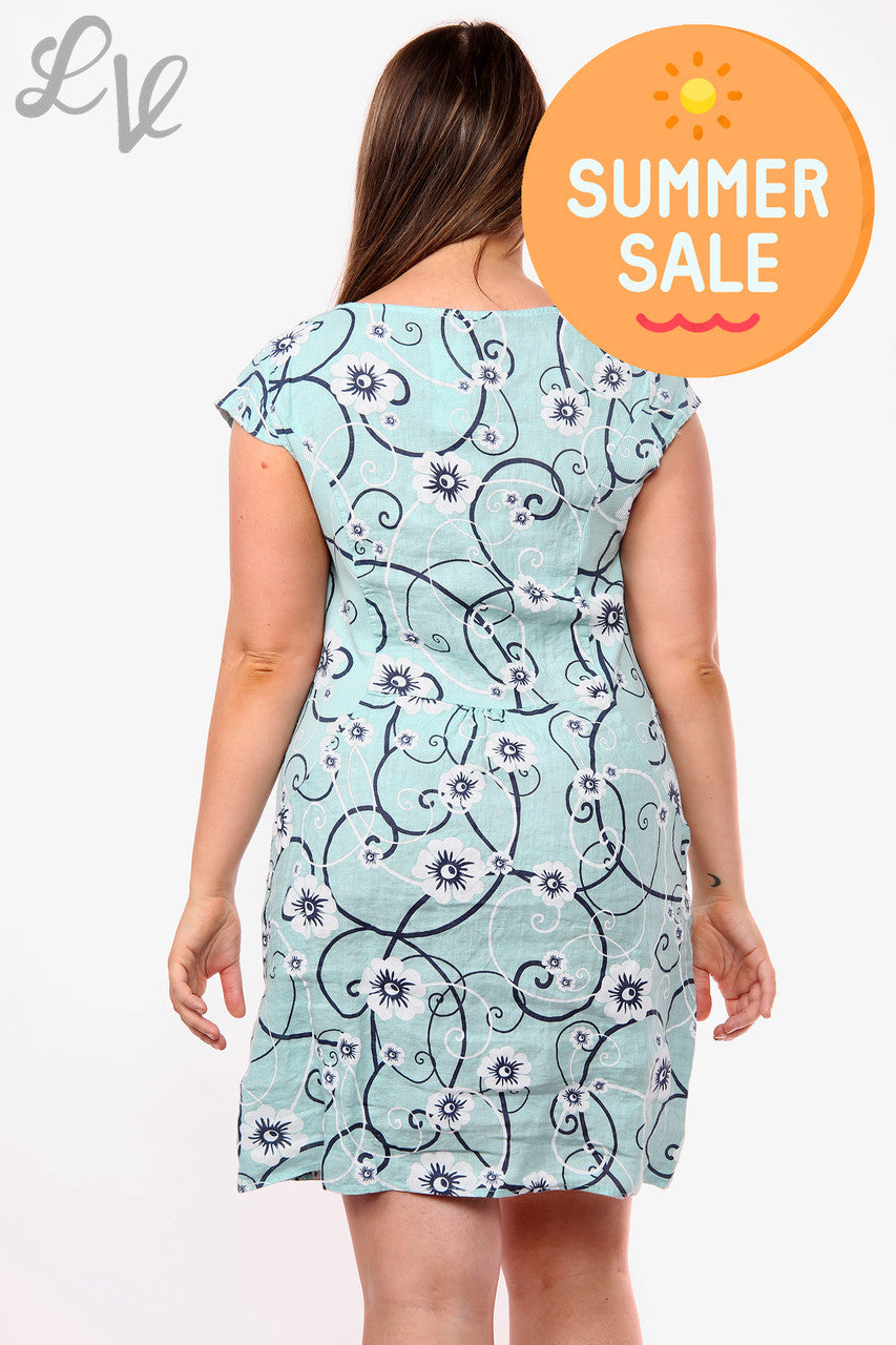Dames Jurk Bloemen & Krullen Mintstuk Prijs WAS € 14,99 NU € 8,99