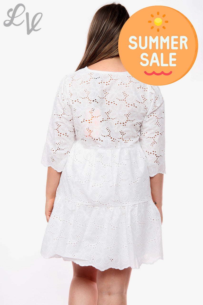 Dames Engelse Zomerjurk Wit Stukprijs WAS €16,99 NU €8,99
