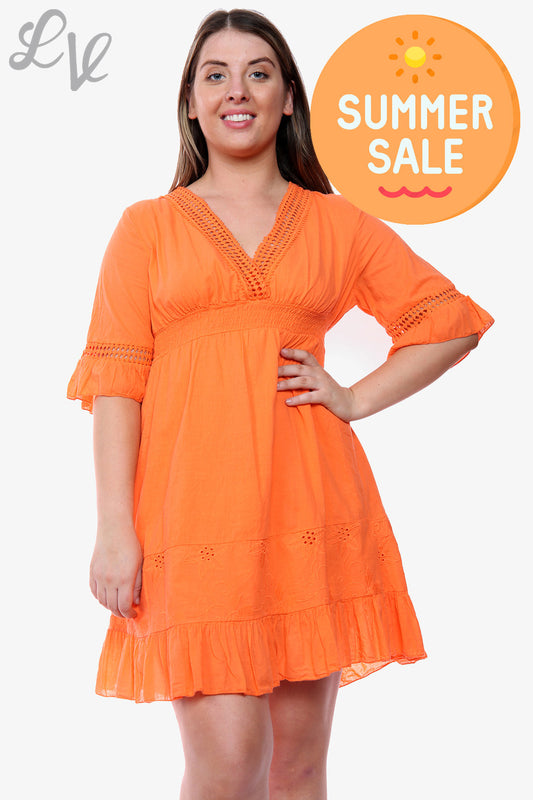 Dames Zomerjurk Oranje Normale prijs WAS £14.99 NU £7.99