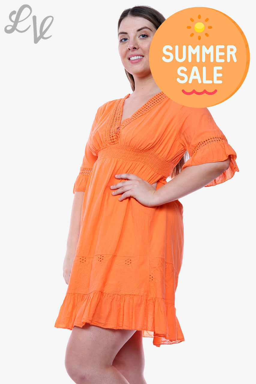 Ladies Summer Dress Orange Unit Price WAS £14.99 NOW £7.99