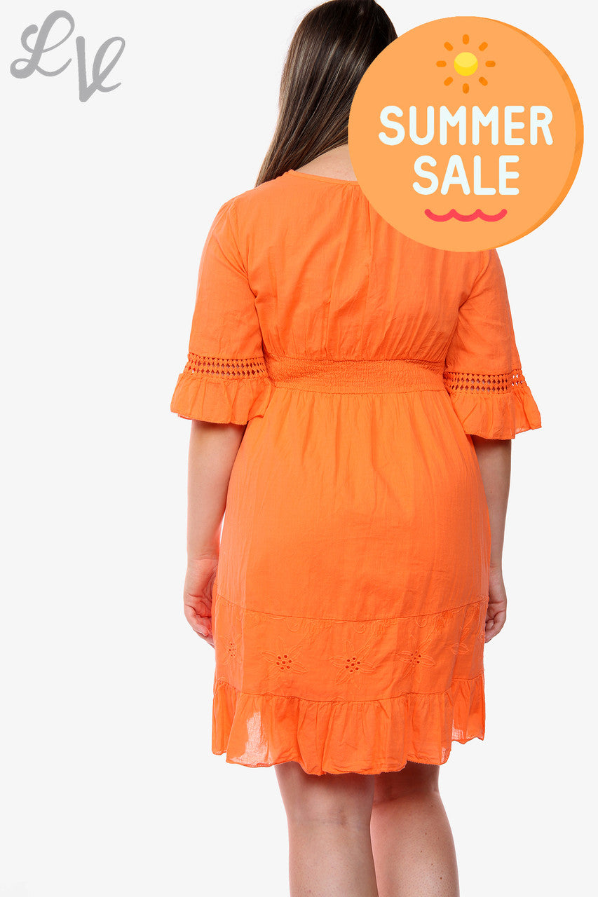Ladies Summer Dress Orange Unit Price WAS £14.99 NOW £7.99