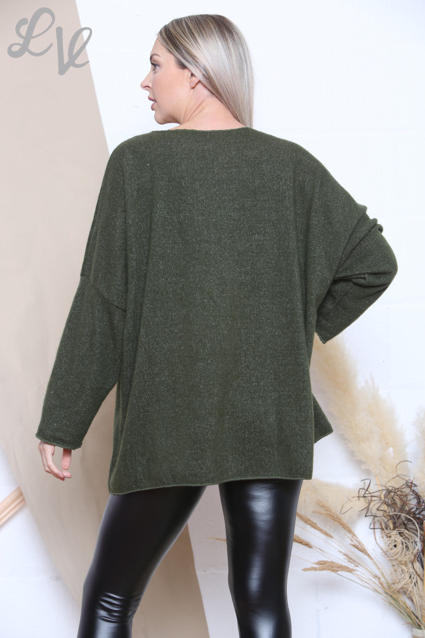 Ladies Foil Dreamcatcher Jumper Khaki Unit Price £7.99