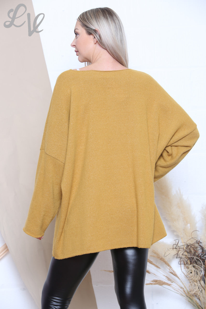 Ladies Foil Dreamcatcher Jumper Mustard Unit Price £7.99